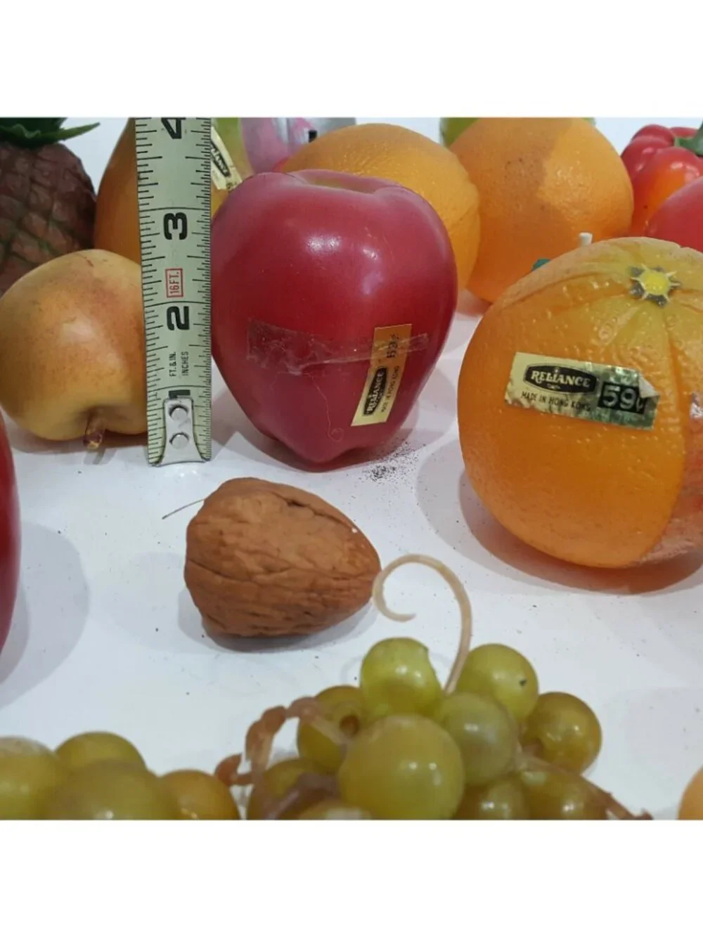 Vintage Fake Faux Artificial Fruit Grapes Apples Orange Lot of 24 Decor Bowl